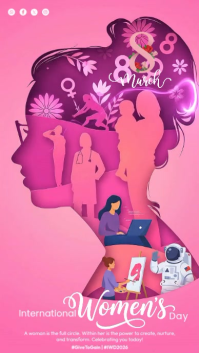 Red International Women's Day Instagram Story Video template