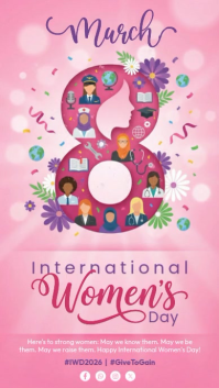 Red International Women's Day Instagram Story Video template