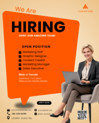 Red Job Recruitment Instagram Portrait template
