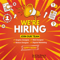 Red Job Recruitment Instagram Post template