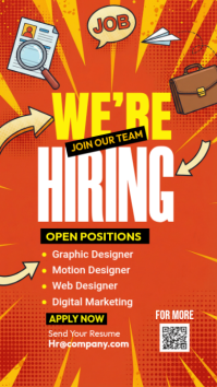 Red Job Recruitment Instagram Story Template | PosterMyWall