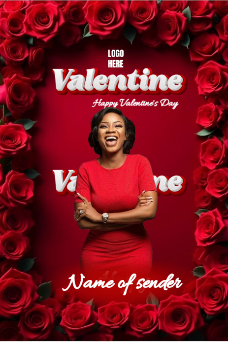 Red Joyful ❤️ Valentine Love Card – Editable Name Design  display picture 1