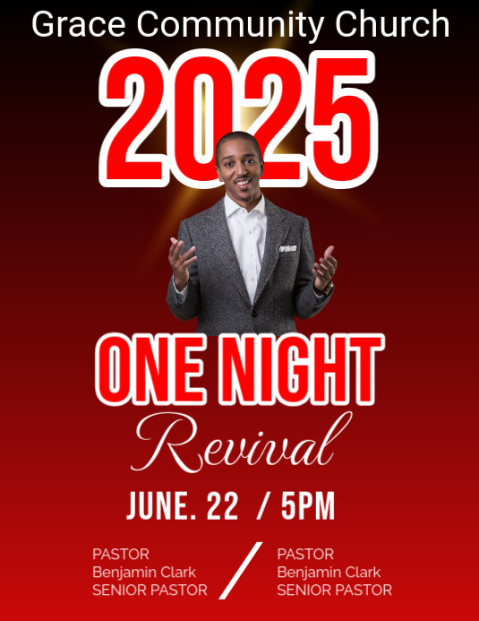 Red Joyful 2025 One Night Poster Flyer (us Letter) Template | PosterMyWall