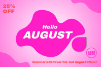 Red Joyful August Summer Special Offer Banner Banner 4' × 6' template