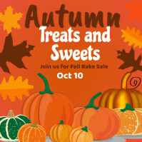 สีแดง Fall Bake Sale Instagram Post Template
