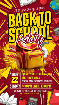 Red Joyful Back to School Party Instagram Story template