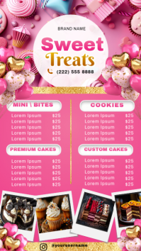 Красный Bakery Menu Instagram Story Template