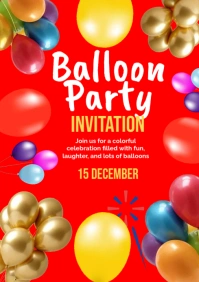 76+ Free Templates for 'Balloon-themed birthday invitation' | PosterMyWall