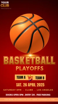 Red Joyful Basketball Playoffs Instagram Story template