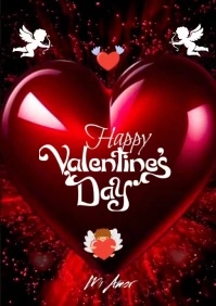 Red Joyful Be My Valentine A5 template