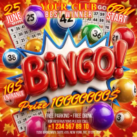 Red Bingo Event Kwadrat Template