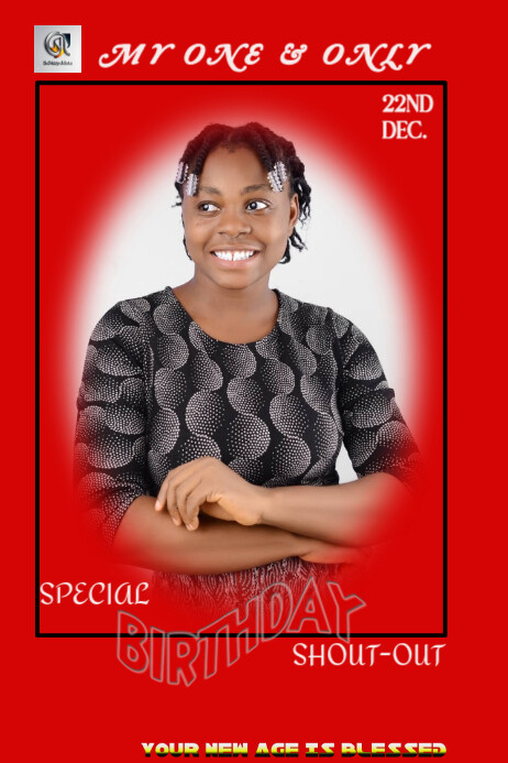 Copy of Red Joyful Birthday Card Poster | PosterMyWall
