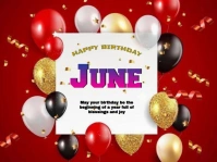 Red Joyful Birthday Card Yard Sign template