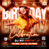 Red Joyful Birthday Celebration Instagram Post template