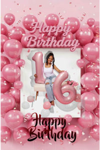 Red Joyful Birthday Celebration Poster template
