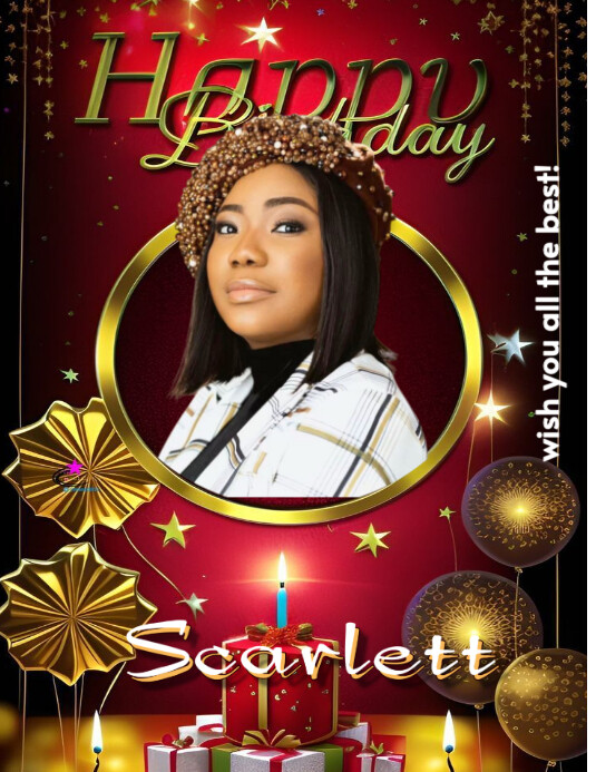 Red Joyful Birthday Day  Flyer (us Letter) template