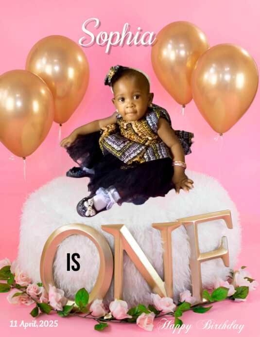 Red Joyful Birthday Design  Flyer (us Letter) template