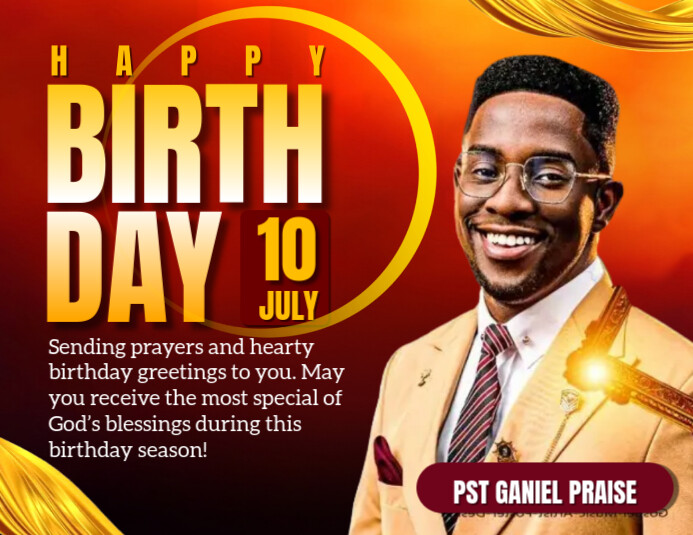 Red Joyful Birthday  Flyer (us Letter) template
