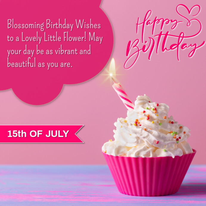 Red Joyful Birthday  Instagram Post template