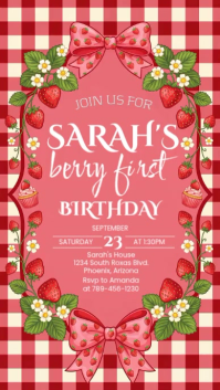Rojo Berry-Themed Birthday Party Historia de Instagram Template