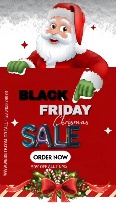 Red Joyful Black Friday Christmas Sale Business Card Cartão de visita template