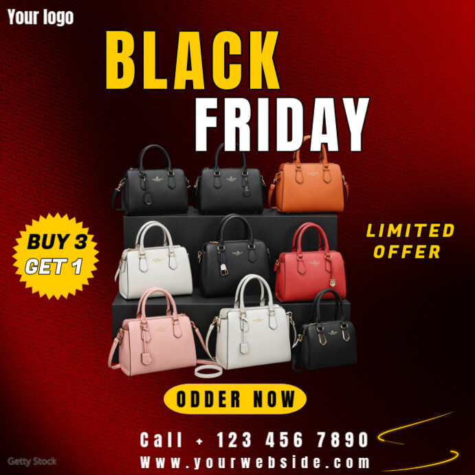 Red Joyful Black Friday  Instagram Post template