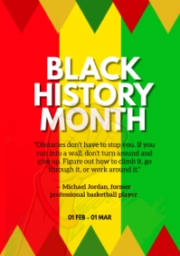 Red Joyful Black History Month A3 template