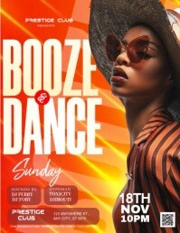 Red Joyful Booze And Dance Sunday  Flyer (us Letter) template