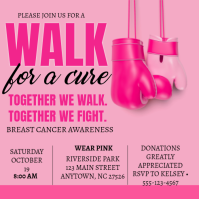 Red Breast Cancer Awareness Walk Instagram-opslag Template