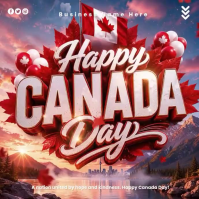 สีแดง Canada Day Celebration Instagram-opslag Template