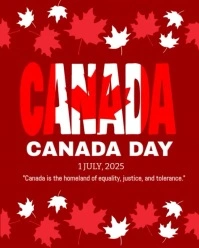 Red Joyful Canada Day  Instagram Portrait template