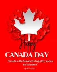 Red Joyful Canada Day  Instagram Portrait template