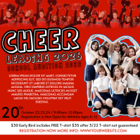 Red Cheerleading School Audition โพสต์บน Instagram Template