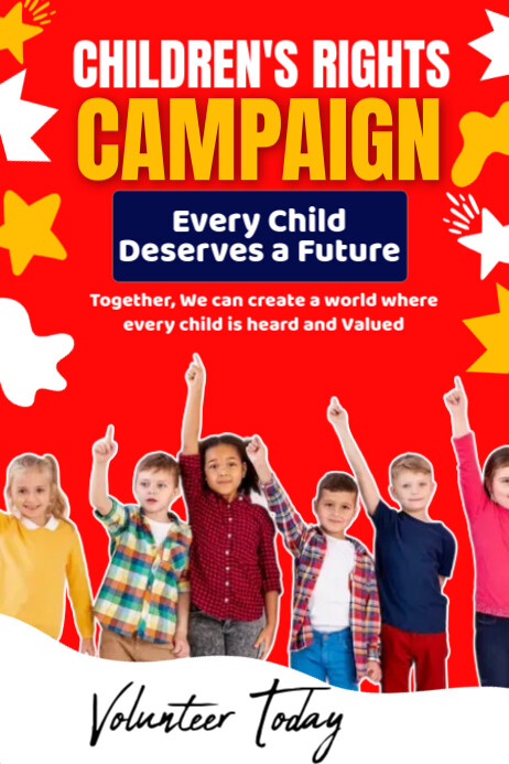 Copy of Red Joyful Children's Rights Campaign Poster | PosterMyWall