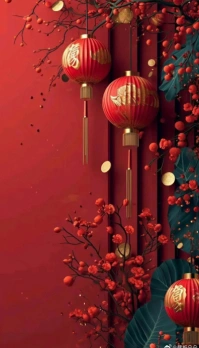 Red Joyful Chinese New Year Business Card template