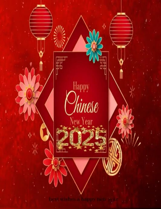 Red Joyful Chinese New Year Flyer (us Letter) template