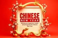 Red Joyful Chinese New Year  Label template
