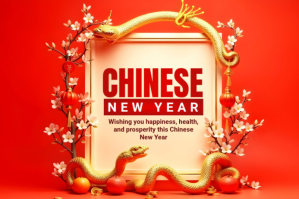 Красный Chinese New Year 2025 Etichetta Template