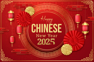 Red Joyful Chinese New Year Label Etiket template