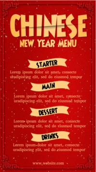 Red Joyful Chinese New Year Menu Instagram Story template