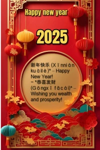 Red Joyful Chinese New Year  Pinterest Graphic template