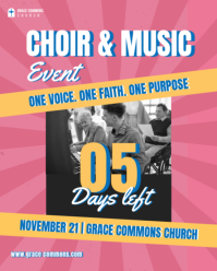 Rouge Choir and Music Event Instagram Portrait Template - Page 1