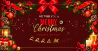 Red Christmas Greeting Isithombe Esabiwe ku-Facebook Template
