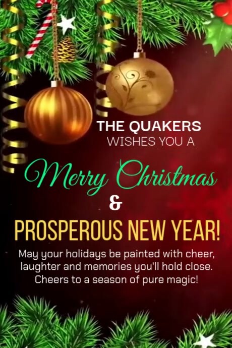 Plantilla de Red Joyful Christmas And New Year Greetings Poster ...