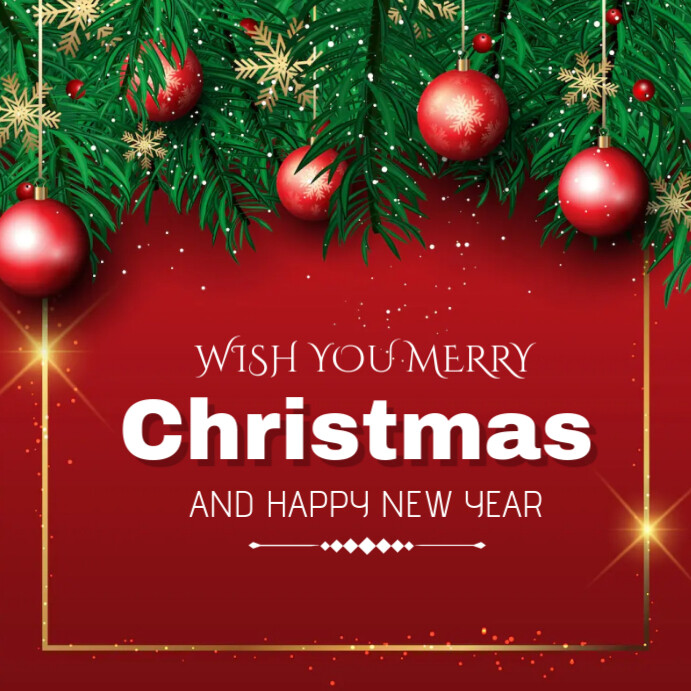 Copy of Red Joyful Christmas And New Year Post Instagram Post ...