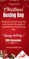 Red Joyful Christmas Boxing Day Roll Up Banner 3' × 6' template