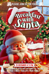 Rojo Breakfast with Santa Poster Template