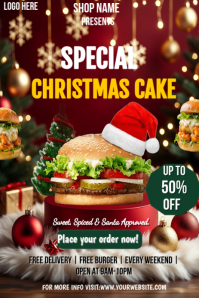 Rood Christmas Cake Promotion Pinterest Graphic Template