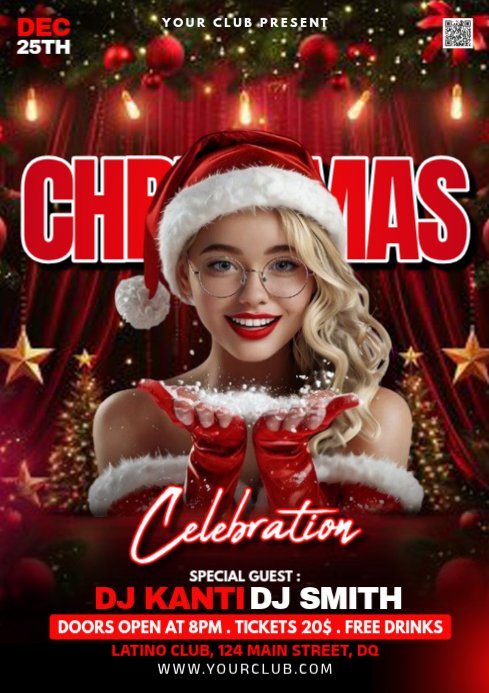 Christmas Party Celebration A4 Template | PosterMyWall