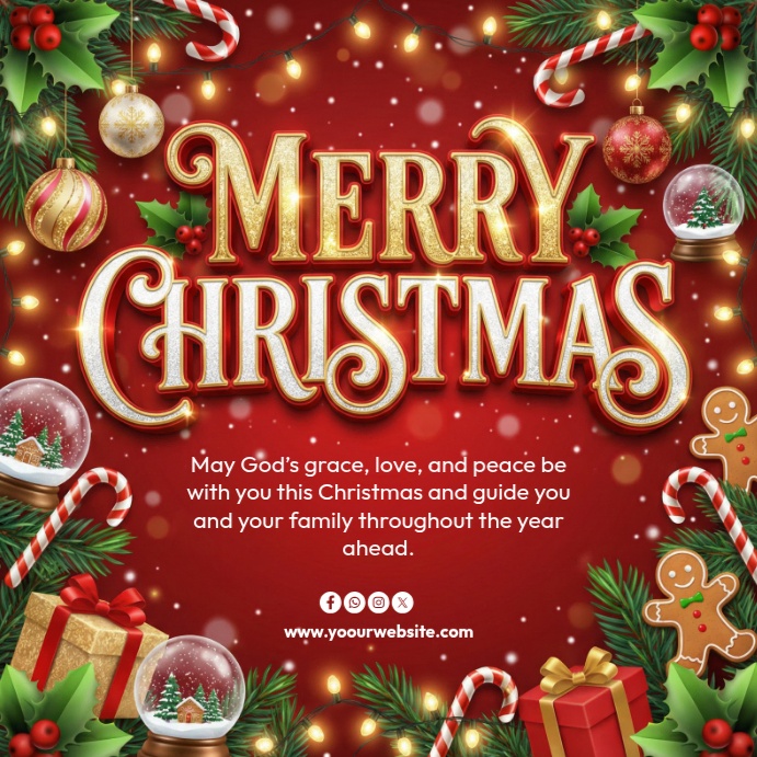 Copy of Red Joyful Christmas Celebration Instagram Post | PosterMyWall